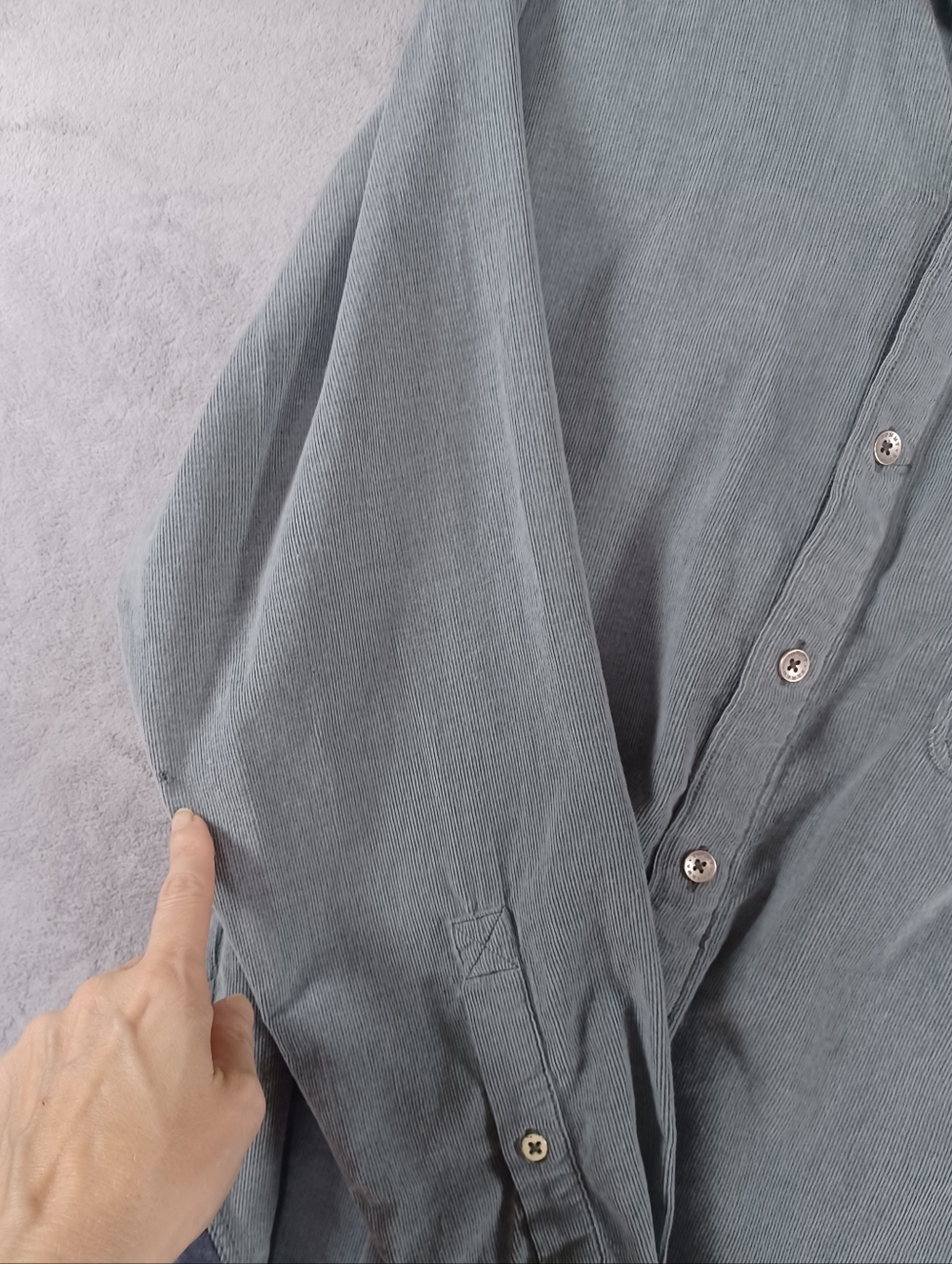 Tommy Bahama Corduroy Button Up Shirt Med Cotton Green Coastal Resort Coastline - Picture 14 of 15